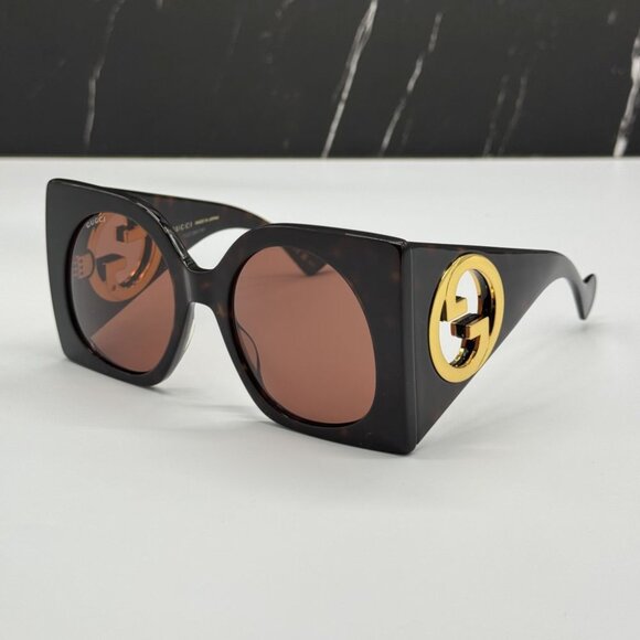 NEW GG1254S 002 GUCCI BUTTERFLY HAVANA BROWN WOMEN GUCCI SUNGLASSES - Picture 1 of 10